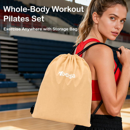 Pilates Kit for Women, Pilates Equipment Ring and Ball Set with Resistance Bands, Yoga Strap, Core Sliders, Socks, Bag & Guide for Starter Home Workout Fitness Gym Essentials