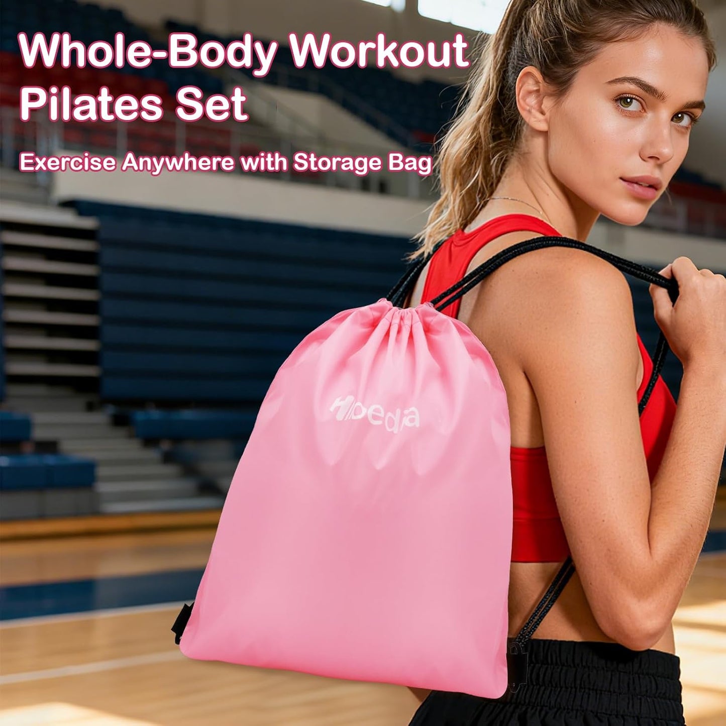 Pilates Kit for Women, Pilates Equipment Ring and Ball Set with Resistance Bands, Yoga Strap, Core Sliders, Socks, Bag & Guide for Starter Home Workout Fitness Gym Essentials