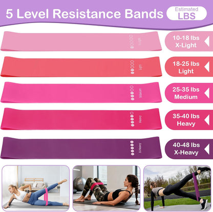 Pilates Kit for Women, Pilates Equipment Ring and Ball Set with Resistance Bands, Yoga Strap, Core Sliders, Socks, Bag & Guide for Starter Home Workout Fitness Gym Essentials