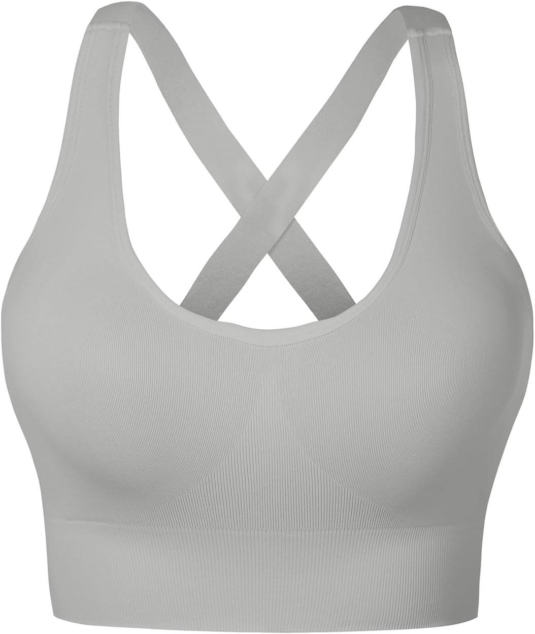 Sports Bra for Women Unpadded Medium Support Criss Cross Back Strappy Workout Bra High Impact Gym Activewear Top