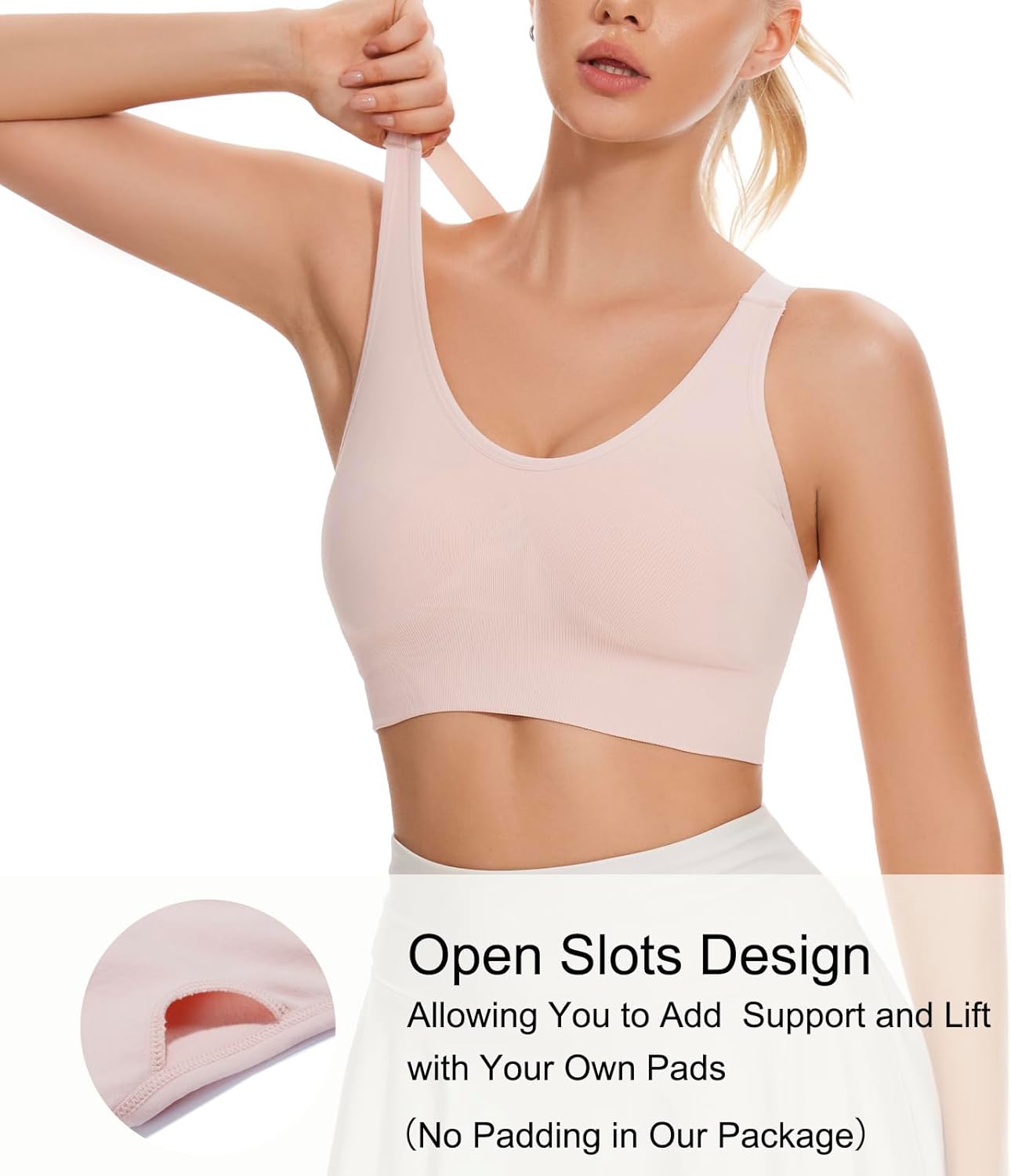 Sports Bra for Women Unpadded Medium Support Criss Cross Back Strappy Workout Bra High Impact Gym Activewear Top