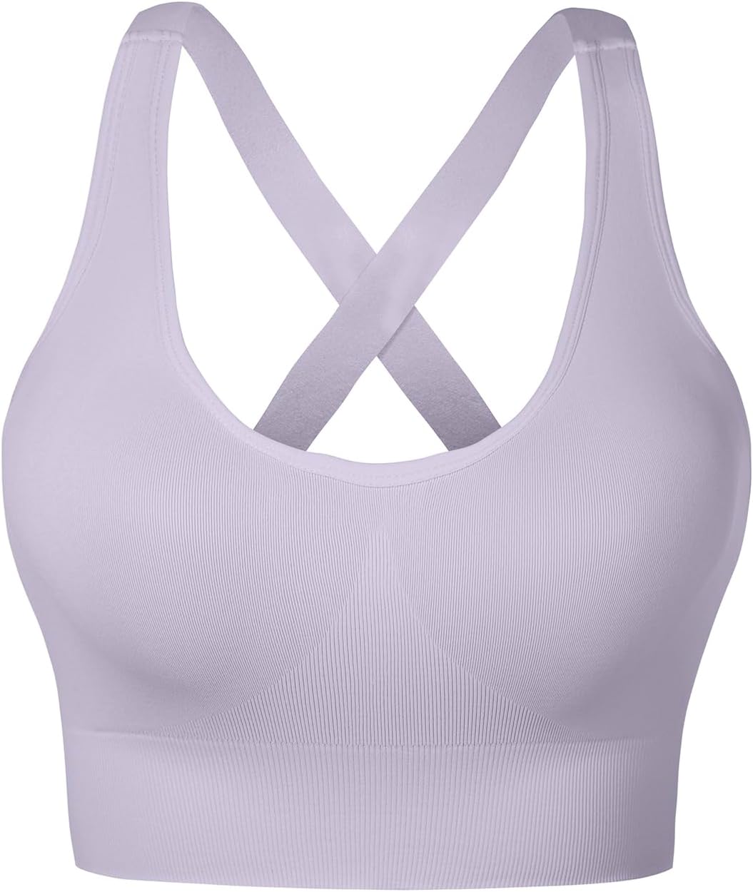 Sports Bra for Women Unpadded Medium Support Criss Cross Back Strappy Workout Bra High Impact Gym Activewear Top
