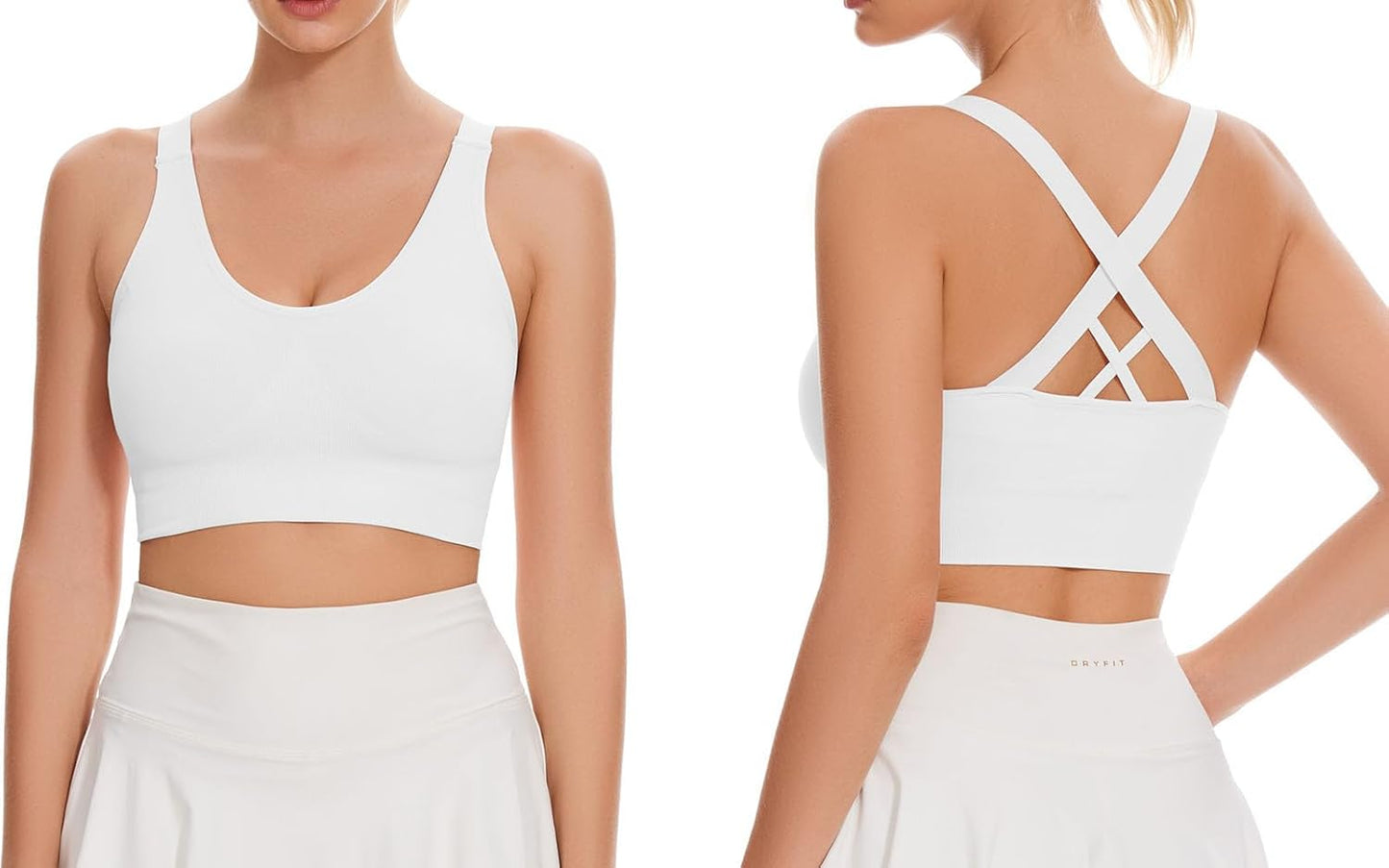 Sports Bra for Women Unpadded Medium Support Criss Cross Back Strappy Workout Bra High Impact Gym Activewear Top