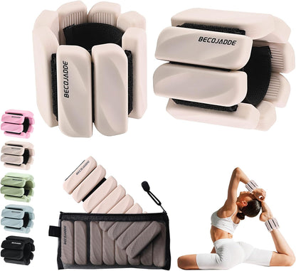 Ankle Weights Set of 2 (1 lb/2 lb Each) for Women Men Adjustable Wrist Bracelet for Home Gym Weighted Bangles Wristbands Leg Arm Weights for Walking Swimming Running Pilates Yoga Gym