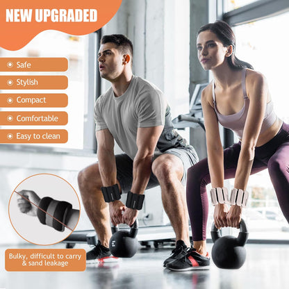 Ankle Weights Set of 2 (1 lb/2 lb Each) for Women Men Adjustable Wrist Bracelet for Home Gym Weighted Bangles Wristbands Leg Arm Weights for Walking Swimming Running Pilates Yoga Gym