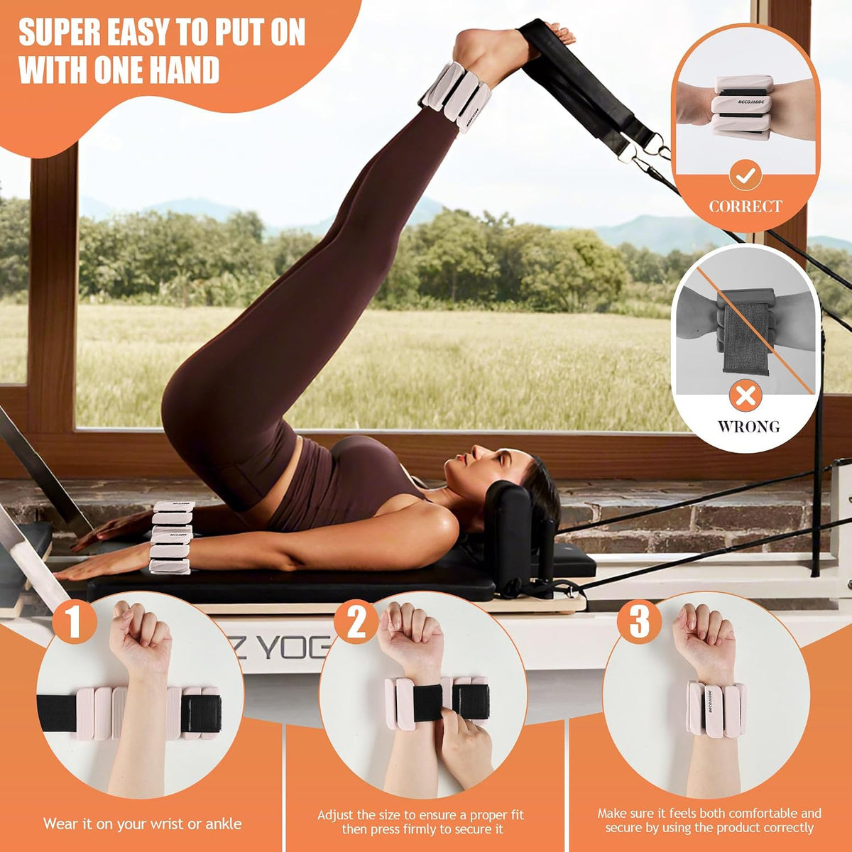 Ankle Weights Set of 2 (1 lb/2 lb Each) for Women Men Adjustable Wrist Bracelet for Home Gym Weighted Bangles Wristbands Leg Arm Weights for Walking Swimming Running Pilates Yoga Gym