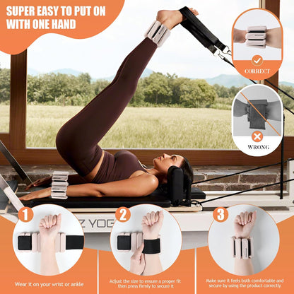 Ankle Weights Set of 2 (1 lb/2 lb Each) for Women Men Adjustable Wrist Bracelet for Home Gym Weighted Bangles Wristbands Leg Arm Weights for Walking Swimming Running Pilates Yoga Gym