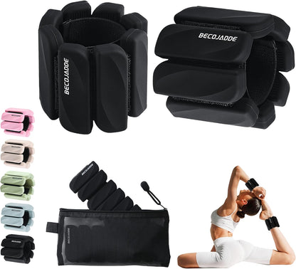 Ankle Weights Set of 2 (1 lb/2 lb Each) for Women Men Adjustable Wrist Bracelet for Home Gym Weighted Bangles Wristbands Leg Arm Weights for Walking Swimming Running Pilates Yoga Gym