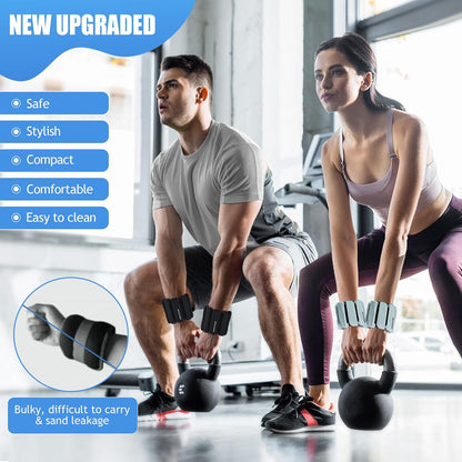 Ankle Weights Set of 2 (1 lb/2 lb Each) for Women Men Adjustable Wrist Bracelet for Home Gym Weighted Bangles Wristbands Leg Arm Weights for Walking Swimming Running Pilates Yoga Gym