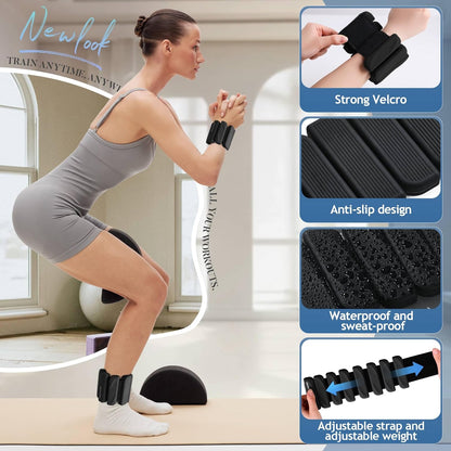 Ankle Weights Set of 2 (1 lb/2 lb Each) for Women Men Adjustable Wrist Bracelet for Home Gym Weighted Bangles Wristbands Leg Arm Weights for Walking Swimming Running Pilates Yoga Gym