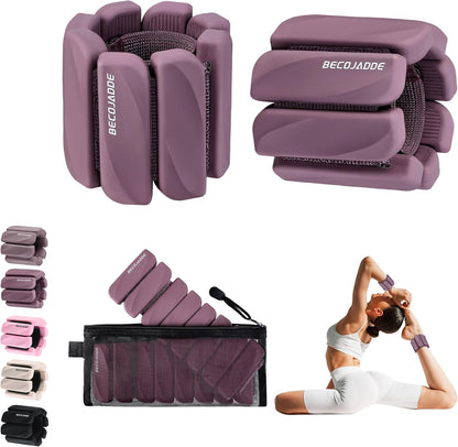 Ankle Weights Set of 2 (1 lb/2 lb Each) for Women Men Adjustable Wrist Bracelet for Home Gym Weighted Bangles Wristbands Leg Arm Weights for Walking Swimming Running Pilates Yoga Gym