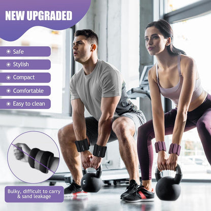 Ankle Weights Set of 2 (1 lb/2 lb Each) for Women Men Adjustable Wrist Bracelet for Home Gym Weighted Bangles Wristbands Leg Arm Weights for Walking Swimming Running Pilates Yoga Gym