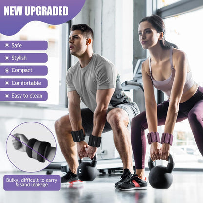 Ankle Weights Set of 2 (1 lb/2 lb Each) for Women Men Adjustable Wrist Bracelet for Home Gym Weighted Bangles Wristbands Leg Arm Weights for Walking Swimming Running Pilates Yoga Gym