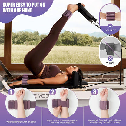 Ankle Weights Set of 2 (1 lb/2 lb Each) for Women Men Adjustable Wrist Bracelet for Home Gym Weighted Bangles Wristbands Leg Arm Weights for Walking Swimming Running Pilates Yoga Gym
