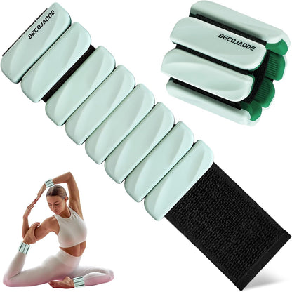 Ankle Weights Set of 2 (1 lb/2 lb Each) for Women Men Adjustable Wrist Bracelet for Home Gym Weighted Bangles Wristbands Leg Arm Weights for Walking Swimming Running Pilates Yoga Gym