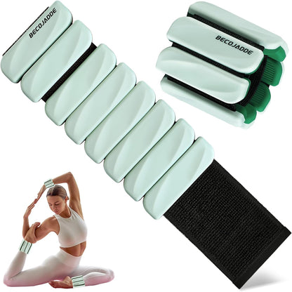 Ankle Weights Set of 2 (1 lb/2 lb Each) for Women Men Adjustable Wrist Bracelet for Home Gym Weighted Bangles Wristbands Leg Arm Weights for Walking Swimming Running Pilates Yoga Gym