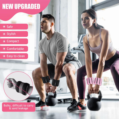 Ankle Weights Set of 2 (1 lb/2 lb Each) for Women Men Adjustable Wrist Bracelet for Home Gym Weighted Bangles Wristbands Leg Arm Weights for Walking Swimming Running Pilates Yoga Gym