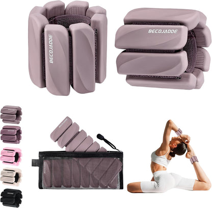 Ankle Weights Set of 2 (1 lb/2 lb Each) for Women Men Adjustable Wrist Bracelet for Home Gym Weighted Bangles Wristbands Leg Arm Weights for Walking Swimming Running Pilates Yoga Gym