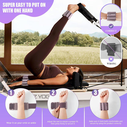 Ankle Weights Set of 2 (1 lb/2 lb Each) for Women Men Adjustable Wrist Bracelet for Home Gym Weighted Bangles Wristbands Leg Arm Weights for Walking Swimming Running Pilates Yoga Gym