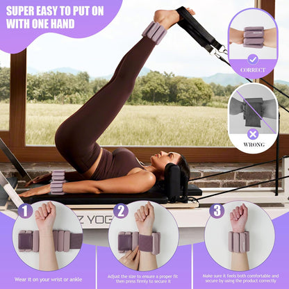 Ankle Weights Set of 2 (1 lb/2 lb Each) for Women Men Adjustable Wrist Bracelet for Home Gym Weighted Bangles Wristbands Leg Arm Weights for Walking Swimming Running Pilates Yoga Gym