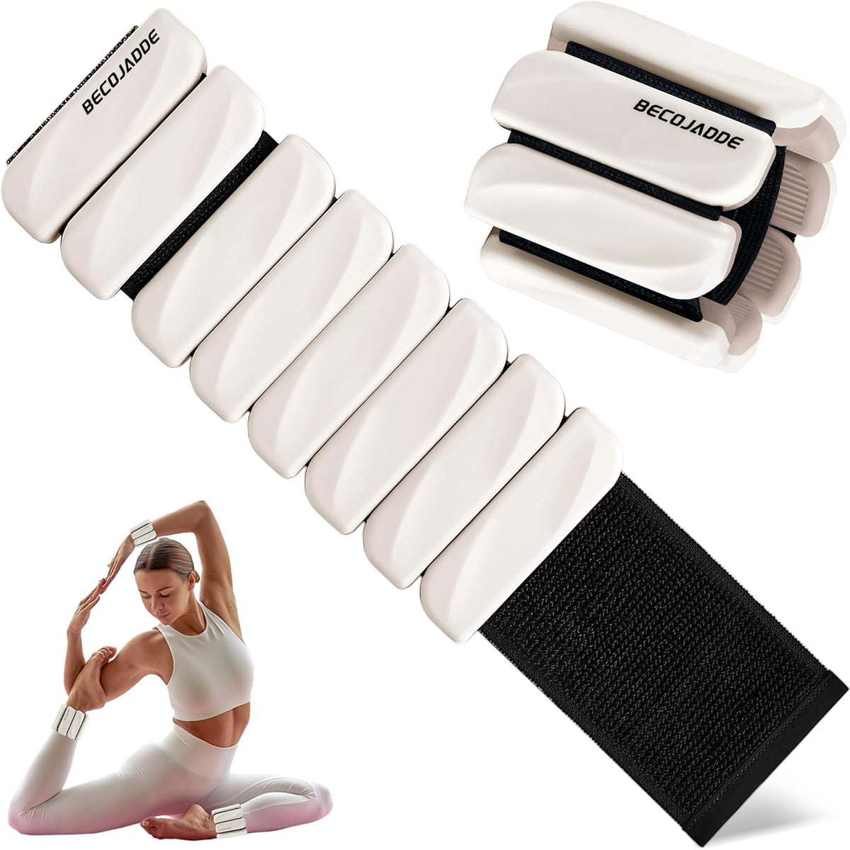 Ankle Weights Set of 2 (1 lb/2 lb Each) for Women Men Adjustable Wrist Bracelet for Home Gym Weighted Bangles Wristbands Leg Arm Weights for Walking Swimming Running Pilates Yoga Gym