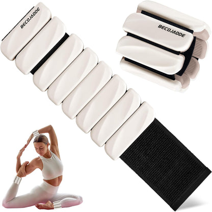 Ankle Weights Set of 2 (1 lb/2 lb Each) for Women Men Adjustable Wrist Bracelet for Home Gym Weighted Bangles Wristbands Leg Arm Weights for Walking Swimming Running Pilates Yoga Gym