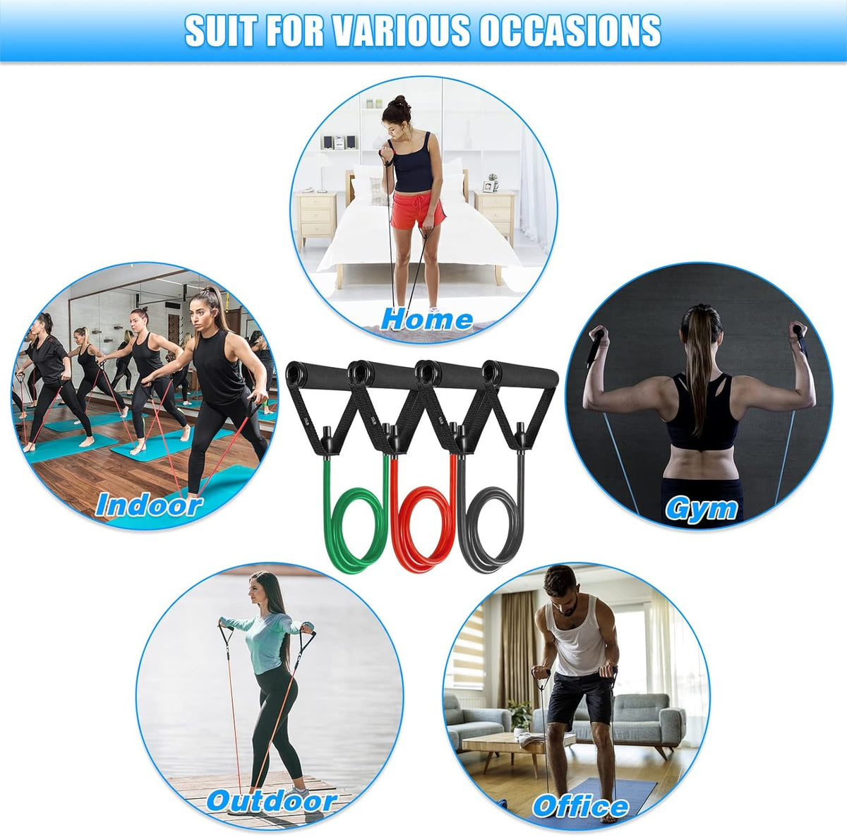 Door Anchor Strap for Resistance Bands Exercises, Multi Point Anchor Gym Attachment for Home Fitness, Portable Door Band Resistance Workout Equipment, Easy to Install, Punch-Free, Nail-Free
