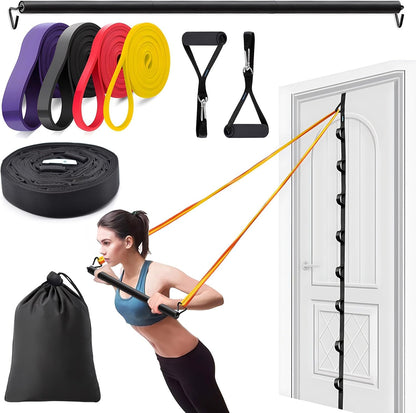 Door Anchor Strap for Resistance Bands Exercises, Multi Point Anchor Gym Attachment for Home Fitness, Portable Door Band Resistance Workout Equipment, Easy to Install, Punch-Free, Nail-Free