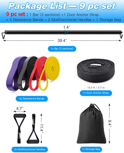 Door Anchor Strap for Resistance Bands Exercises, Multi Point Anchor Gym Attachment for Home Fitness, Portable Door Band Resistance Workout Equipment, Easy to Install, Punch-Free, Nail-Free