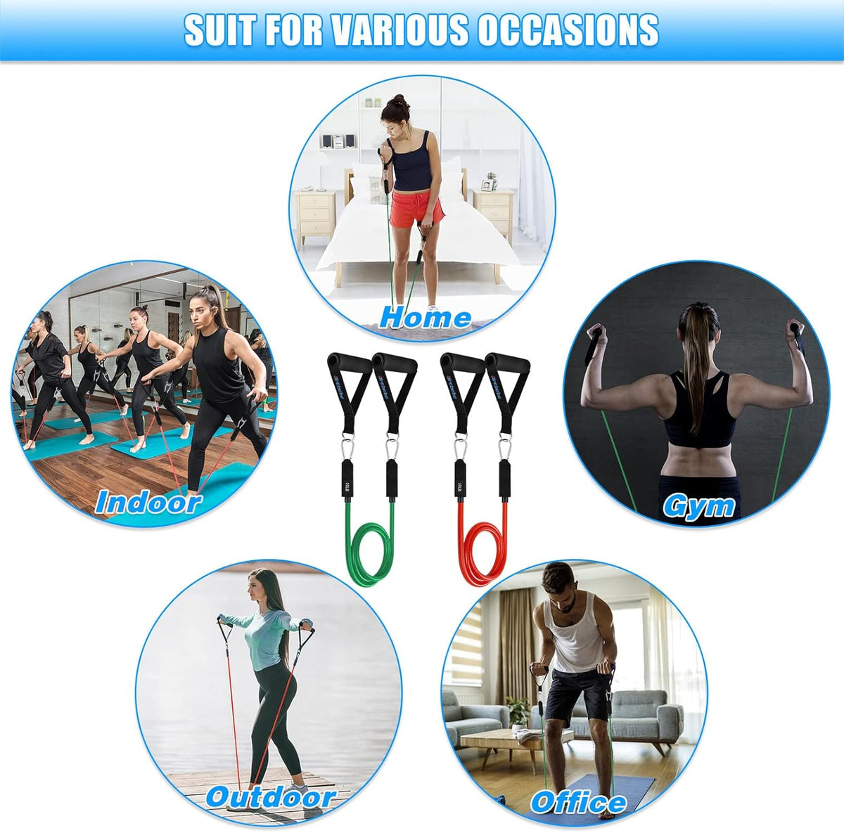 Door Anchor Strap for Resistance Bands Exercises, Multi Point Anchor Gym Attachment for Home Fitness, Portable Door Band Resistance Workout Equipment, Easy to Install, Punch-Free, Nail-Free