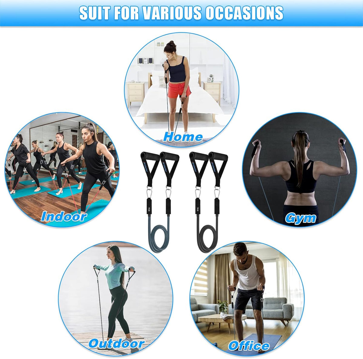 Door Anchor Strap for Resistance Bands Exercises, Multi Point Anchor Gym Attachment for Home Fitness, Portable Door Band Resistance Workout Equipment, Easy to Install, Punch-Free, Nail-Free