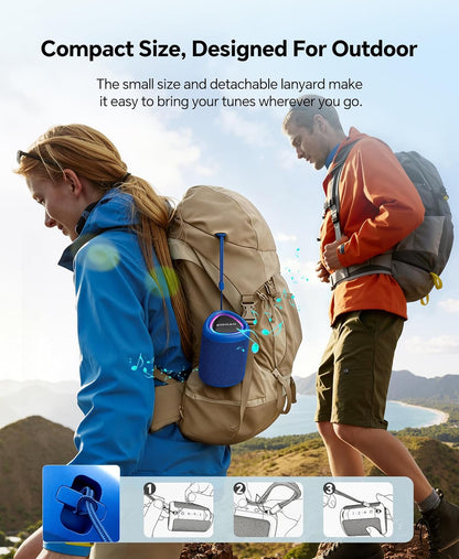 Portable Bluetooth Speaker Beach Essentials: IPX5 Waterproof for Outdoor/Powerful HD Sound/Dynamic Light/All Day Playtime/Wireless BT 5.3/TWS Pairing, Travel|Camping|Pool Accessorie, School Supplies