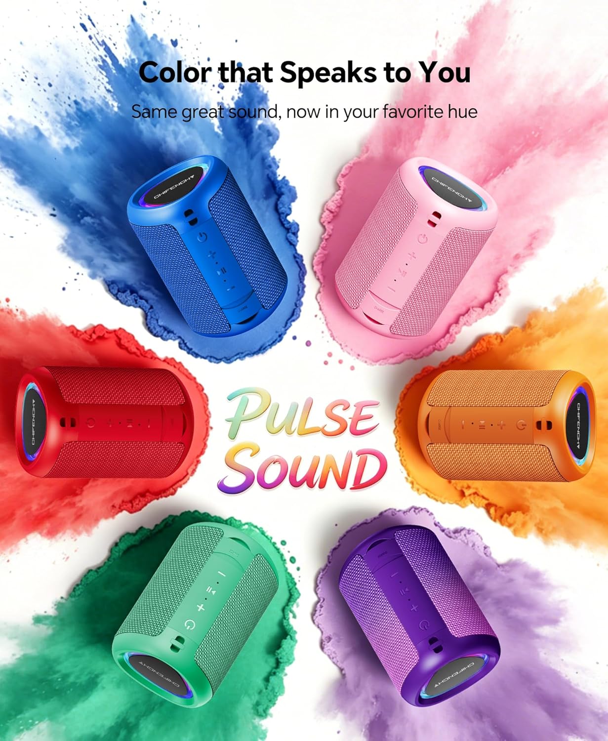 Portable Bluetooth Speaker Beach Essentials: IPX5 Waterproof for Outdoor/Powerful HD Sound/Dynamic Light/All Day Playtime/Wireless BT 5.3/TWS Pairing, Travel|Camping|Pool Accessorie, School Supplies
