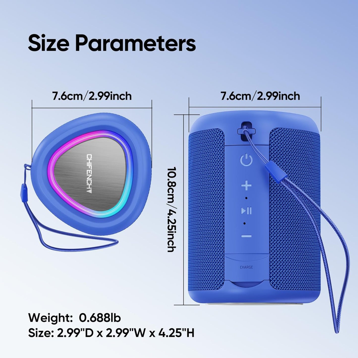 Portable Bluetooth Speaker Beach Essentials: IPX5 Waterproof for Outdoor/Powerful HD Sound/Dynamic Light/All Day Playtime/Wireless BT 5.3/TWS Pairing, Travel|Camping|Pool Accessorie, School Supplies