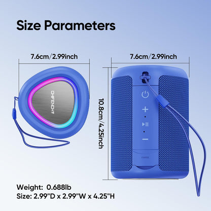 Portable Bluetooth Speaker Beach Essentials: IPX5 Waterproof for Outdoor/Powerful HD Sound/Dynamic Light/All Day Playtime/Wireless BT 5.3/TWS Pairing, Travel|Camping|Pool Accessorie, School Supplies