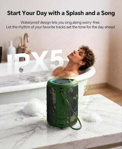 Portable Bluetooth Speaker Beach Essentials: IPX5 Waterproof for Outdoor/Powerful HD Sound/Dynamic Light/All Day Playtime/Wireless BT 5.3/TWS Pairing, Travel|Camping|Pool Accessorie, School Supplies
