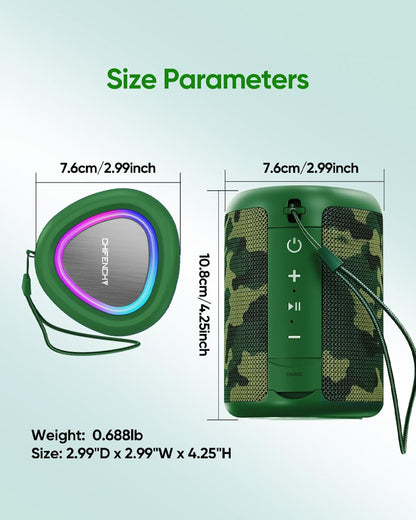 Portable Bluetooth Speaker Beach Essentials: IPX5 Waterproof for Outdoor/Powerful HD Sound/Dynamic Light/All Day Playtime/Wireless BT 5.3/TWS Pairing, Travel|Camping|Pool Accessorie, School Supplies