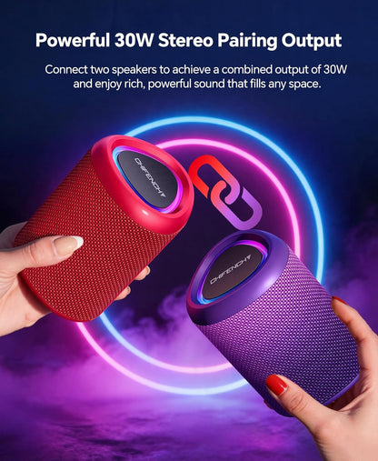 Portable Bluetooth Speaker Beach Essentials: IPX5 Waterproof for Outdoor/Powerful HD Sound/Dynamic Light/All Day Playtime/Wireless BT 5.3/TWS Pairing, Travel|Camping|Pool Accessorie, School Supplies