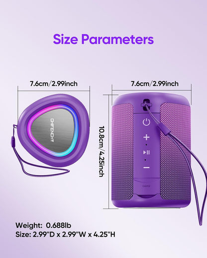 Portable Bluetooth Speaker Beach Essentials: IPX5 Waterproof for Outdoor/Powerful HD Sound/Dynamic Light/All Day Playtime/Wireless BT 5.3/TWS Pairing, Travel|Camping|Pool Accessorie, School Supplies