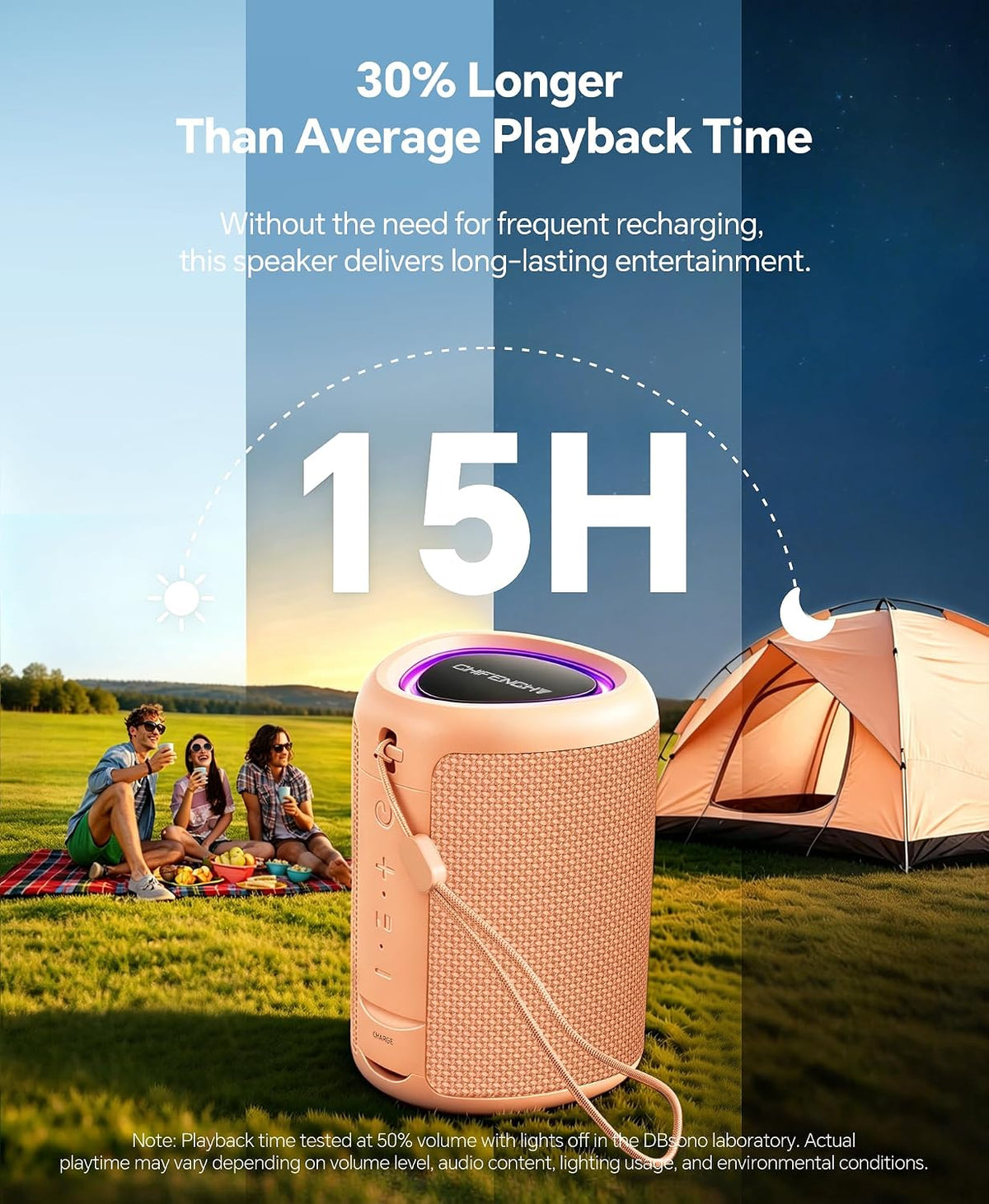 Portable Bluetooth Speaker Beach Essentials: IPX5 Waterproof for Outdoor/Powerful HD Sound/Dynamic Light/All Day Playtime/Wireless BT 5.3/TWS Pairing, Travel|Camping|Pool Accessorie, School Supplies