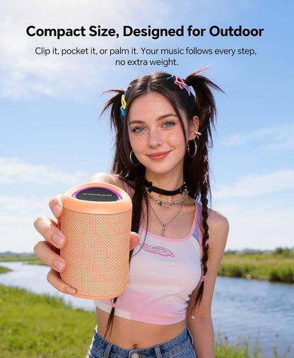Portable Bluetooth Speaker Beach Essentials: IPX5 Waterproof for Outdoor/Powerful HD Sound/Dynamic Light/All Day Playtime/Wireless BT 5.3/TWS Pairing, Travel|Camping|Pool Accessorie, School Supplies