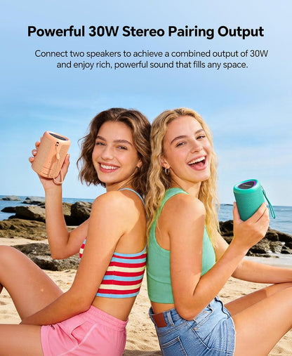 Portable Bluetooth Speaker Beach Essentials: IPX5 Waterproof for Outdoor/Powerful HD Sound/Dynamic Light/All Day Playtime/Wireless BT 5.3/TWS Pairing, Travel|Camping|Pool Accessorie, School Supplies