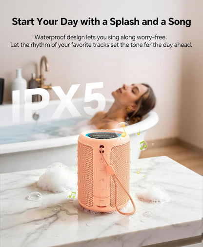 Portable Bluetooth Speaker Beach Essentials: IPX5 Waterproof for Outdoor/Powerful HD Sound/Dynamic Light/All Day Playtime/Wireless BT 5.3/TWS Pairing, Travel|Camping|Pool Accessorie, School Supplies