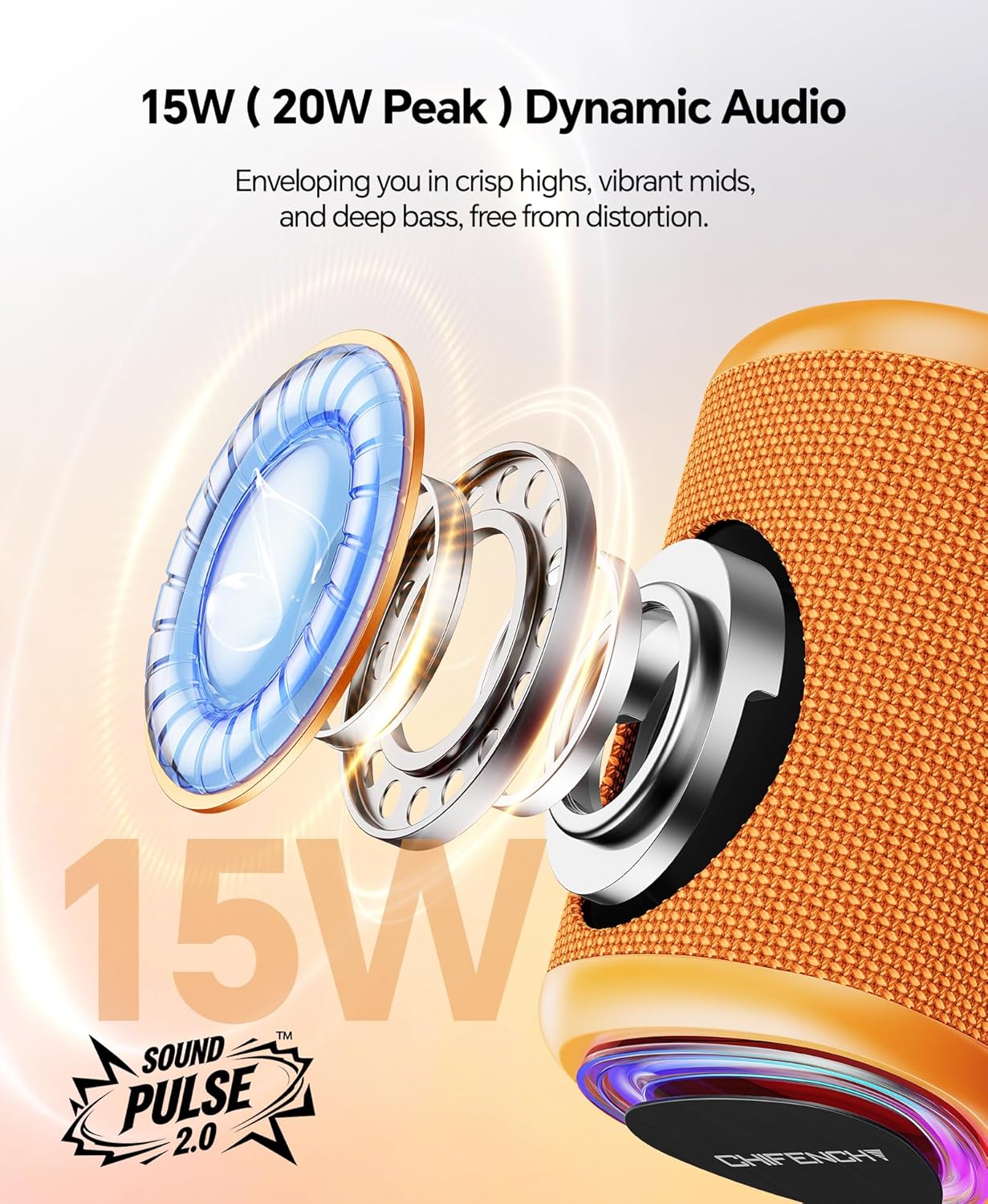 Portable Bluetooth Speaker Beach Essentials: IPX5 Waterproof for Outdoor/Powerful HD Sound/Dynamic Light/All Day Playtime/Wireless BT 5.3/TWS Pairing, Travel|Camping|Pool Accessorie, School Supplies