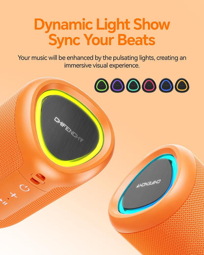 Portable Bluetooth Speaker Beach Essentials: IPX5 Waterproof for Outdoor/Powerful HD Sound/Dynamic Light/All Day Playtime/Wireless BT 5.3/TWS Pairing, Travel|Camping|Pool Accessorie, School Supplies