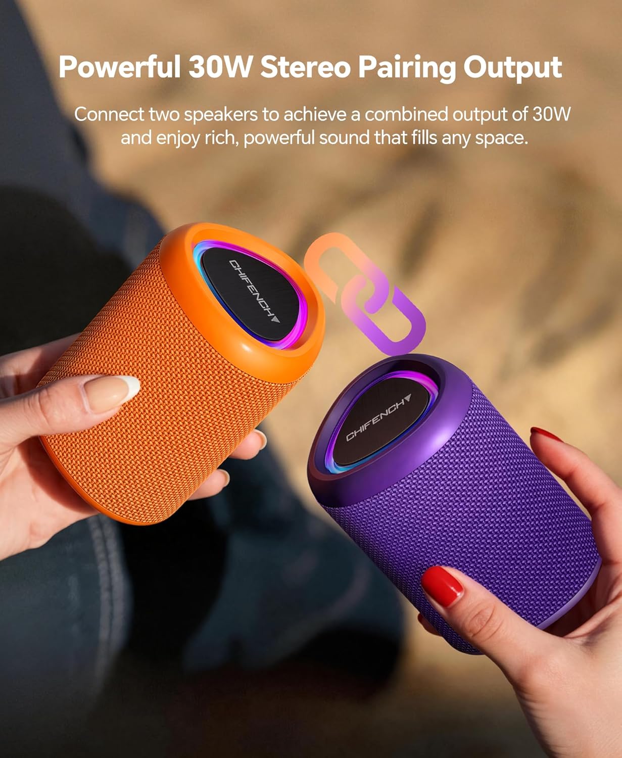 Portable Bluetooth Speaker Beach Essentials: IPX5 Waterproof for Outdoor/Powerful HD Sound/Dynamic Light/All Day Playtime/Wireless BT 5.3/TWS Pairing, Travel|Camping|Pool Accessorie, School Supplies