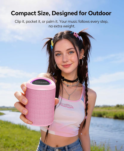Portable Bluetooth Speaker Beach Essentials: IPX5 Waterproof for Outdoor/Powerful HD Sound/Dynamic Light/All Day Playtime/Wireless BT 5.3/TWS Pairing, Travel|Camping|Pool Accessorie, School Supplies