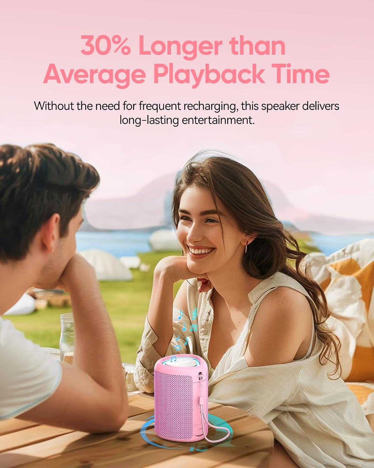 Portable Bluetooth Speaker Beach Essentials: IPX5 Waterproof for Outdoor/Powerful HD Sound/Dynamic Light/All Day Playtime/Wireless BT 5.3/TWS Pairing, Travel|Camping|Pool Accessorie, School Supplies