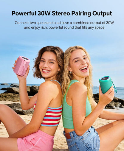 Portable Bluetooth Speaker Beach Essentials: IPX5 Waterproof for Outdoor/Powerful HD Sound/Dynamic Light/All Day Playtime/Wireless BT 5.3/TWS Pairing, Travel|Camping|Pool Accessorie, School Supplies
