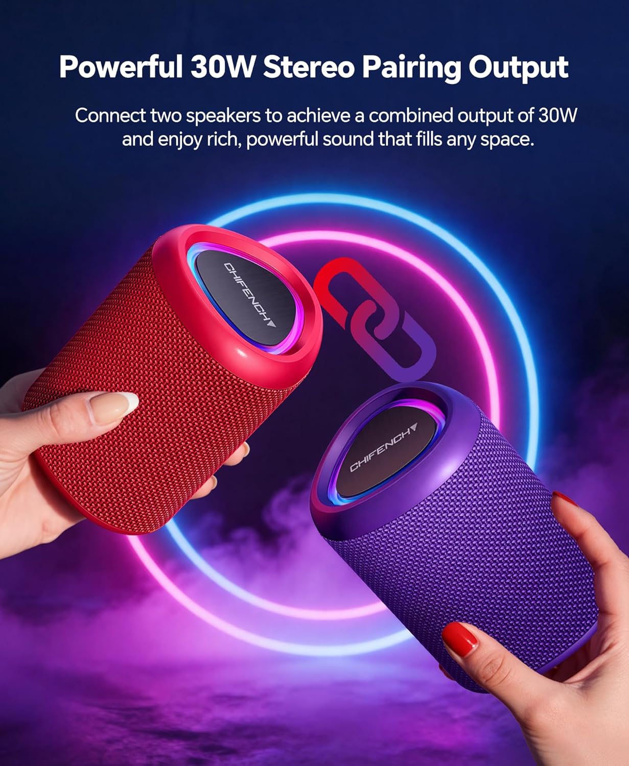 Portable Bluetooth Speaker Beach Essentials: IPX5 Waterproof for Outdoor/Powerful HD Sound/Dynamic Light/All Day Playtime/Wireless BT 5.3/TWS Pairing, Travel|Camping|Pool Accessorie, School Supplies
